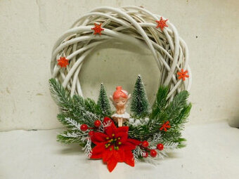 věnec na dveře, umělý materiál