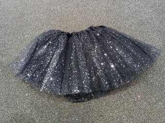 Tylová tutu sukně, cca 3-6 let, černá s flitry