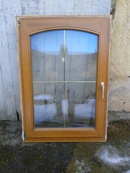 3 kusy - Dřevěné okno 86 x 123 cm - zlata mrizka