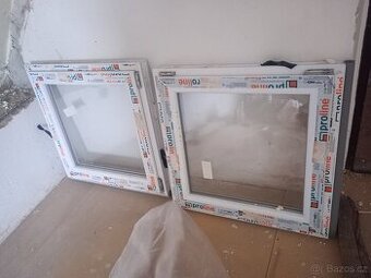 Plastové okno 80x80 cm, jednokřídlé, bílé, 2ks