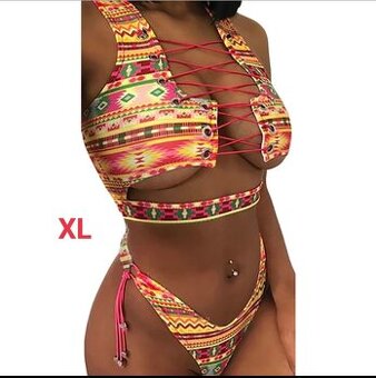 Nové dámské plavky XL, žlutá