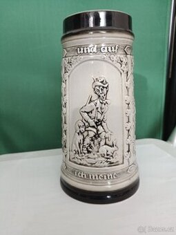 Starý  myslivecký porcelánový korbel