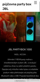 půjč si JBL Partybox 1000 hudba na svatbu párty narozky