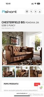 Prodám krásnou Chesterfield sedačku