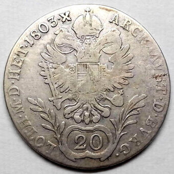 Stříbrná mince r. 1803 František II.