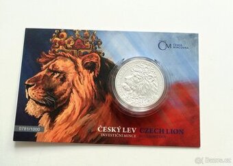 Český lev - standard číslovaný - 2oz 2021