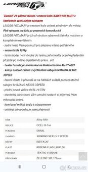 Jízdní dámské kolo Leader Fox