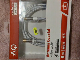 Koaxiální kabel AQ 3m TV Nevybalený, ideál pro OLED/QLED.