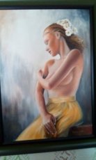 Originál plátno akt "Kopretina" - Carpin - Nadymáček