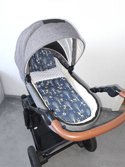 Nová souprava do kočárku lesní zvířátka+bílé minky