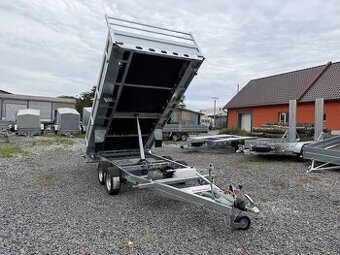 Přívěsný vozík 350x185cm,hydraulicky sklopný 3-strany,3500kg