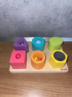 Dřevěná vkládačka - Tvary a zvuky Janod