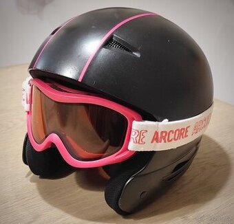 Dětská lyžařská přilba + brýle ARCORE, věk 8-12 let