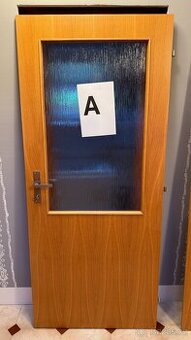 Dýhované dveře, 800mm, dub, 2/3 prosklení, pravé