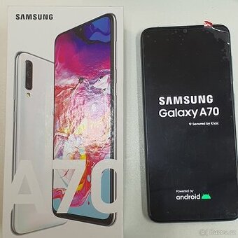 Samsung A70, velmi pěkný,  nový displej, 6/128GB