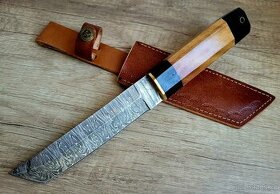 nový samurajský Damaškový nůž TANTO 27,5 cm + pouzdro - 1