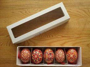 5x ručně batikované vejce, tradiční český výrobek Velikonoce - 1