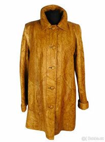 Kožený měkký dámský koňakový kabát SOUGA CUIR v. L