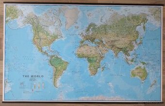 Nástěnná zeměpisná mapa světa