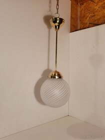 1x mosazný lustr, styl Murano matová koule až 4 ks