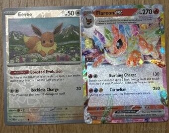 ✨Flareon ex 014/131 + Eevee 074/131 Pokémon karty NOVÉ✨