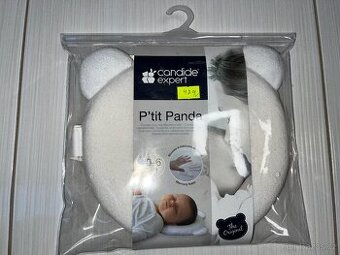 Candide Panda polštářek bílý 21x19 cm pro miminko