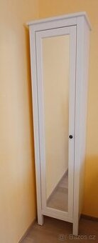 HEMNES Vysoká skříň se zrc. dveřmi, bílá - 49x31x200cm