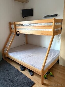 Patrová postel 140x200 - borovice