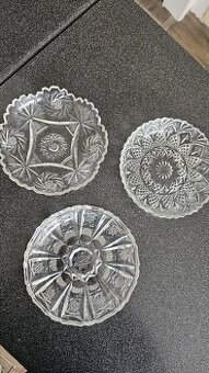 Různé skleněné misky / talířky (3 ks) – vintage retro styl