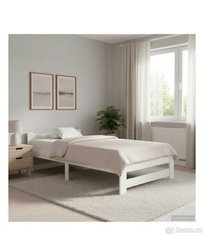 Rám postele bílý masivní borovice 90 x 200 cm