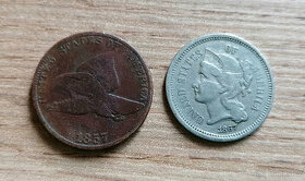 2 mince USA 1857 + 1867 Spojené státy Americké  Amerika