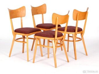 Designové retro židle po přečalounění, 4 kusy.