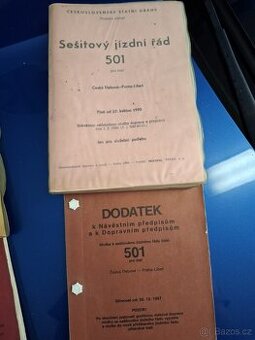 Sešitové jízdní řády + dodatky - rarita