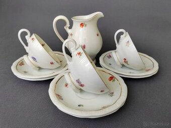 Nádherný porcelánový čajový set Bohemia Porcelán Bianca
