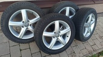 Alu kola VW Golf 5x112 R16 se zimním pneu