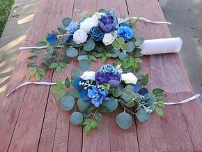 Svatební výzdoba a doplňky v modré a přírodní