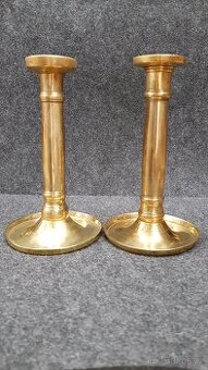 2x starožitný párový mosazný svícen