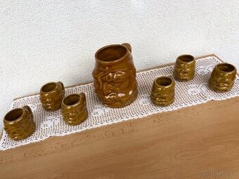 Džbán + 6 pohárků - dovoz z Kuby r. 1978