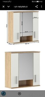 Prodám závěsnou skříňku se zrcadlem.