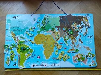 Dětská magnetická mapa/puzzle 2v1 Woody