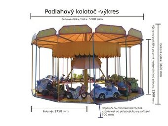 Dětský podlahový kolotoč - česká výroba, certifikace TÜV