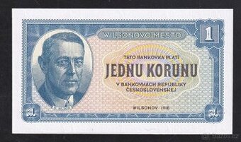 Gábrišovka 1 koruna Wilsonov.2024 . Unc.