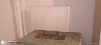 Secesní leštěná nerezová lampa s předeným látkovým stínidlem