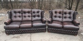 Kožená sedací souprava 3+2 CHESTERFIELD