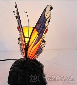 Stolní vitrážová Tiffany lampa Motýl - nová - 1