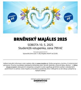 Vstupenka na Majáles Brno - student