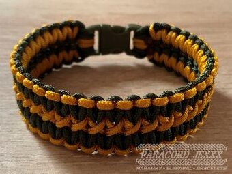 PARACORD náramek (20 cm) gold - oliv
