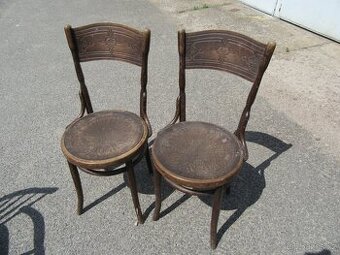 Nabízím staré designove židle Thonet .Sedák opěrák s dekore - 1