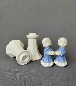 Nádherný modrobílé porcelánové dětské svícny