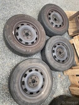 Plechové disky 15” 5x100 a letní pneu 195/65/R15